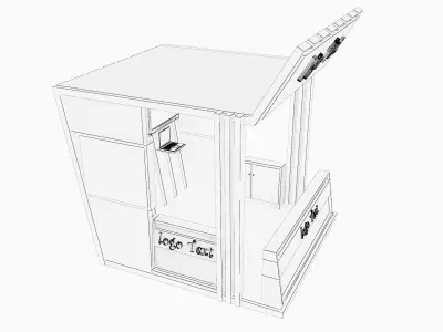 Kiosk Partition Booth a127 3D model