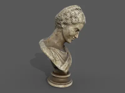 Bust of Artemis  Low-poly 3D model