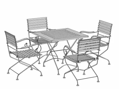 outdoor table and chair set 3D model