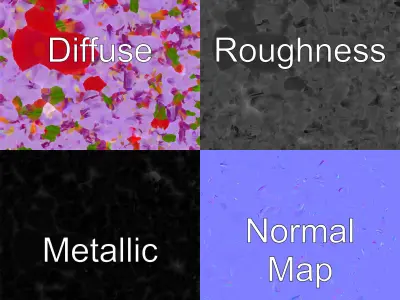 Crimson Vase with Violet Irises D model pack Low-poly 3D model