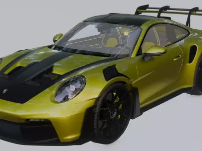 Porsche 911 GT3 RS Low-poly 3D model