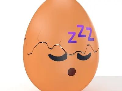 Egg Cracked Emoji N019 Low-poly 3D model