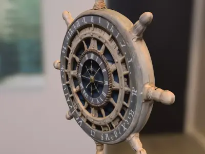 Nautical Ship Wheel Low-poly 3D model