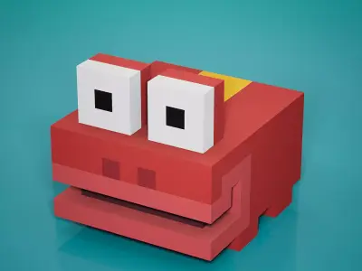 Voxel - Jungle Frog Low-poly 3D model