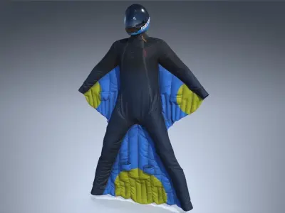 Wingsuit Skydiving  PBR Low-poly 3D model