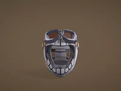 Off-Road Racing Motorcycle Helmet With Goggles Low-poly 3D model