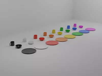 Ceramic Dining Set Free 3D model