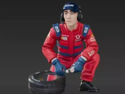 42 - Action Pose Racing Mechanic Figure - 1 64 Scale fo 3D print model