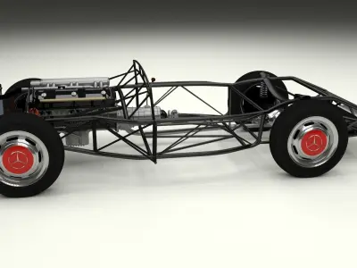 Mercedes 300SL with chassis Pack 3D model