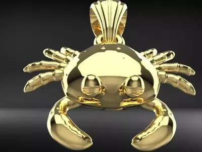 Happy Baby Crab necklace charm bracelet jewelry 3D print model