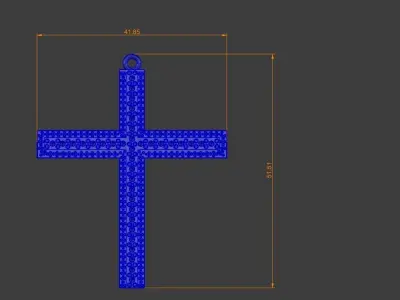 Diamond Cross Pendant Gold Silver Platinum Luxury Jewelry 3D print model