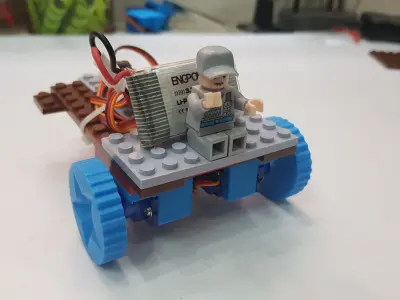 Lego robot - Lego servo mount and lego omnidirectional wheel 3D print model