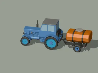 tractor with trailer 3D model
