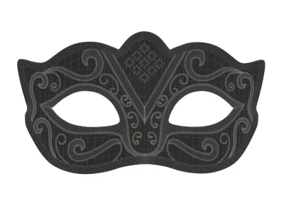 Carnival mask decorated with design 3D model