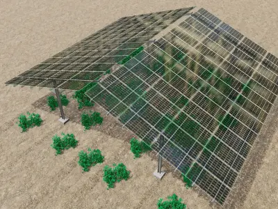 Solar Steel Construction For Farms Type-4 3D model