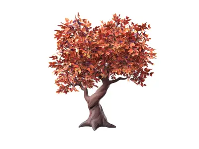 Stylized Tree 01 Autumn Free low-poly 3D model