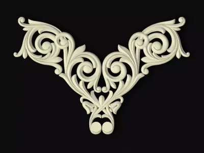 Central decor ornament for furniture 3D model 506