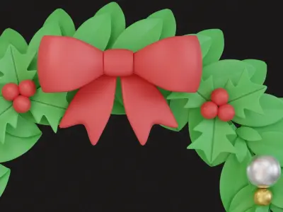 Christmas Wreath 3D model 3