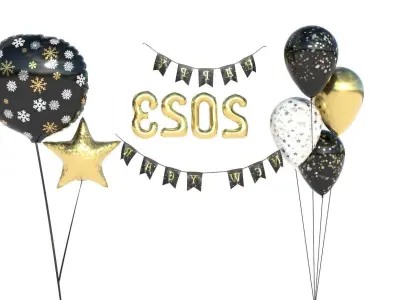 BALLOONS NEW YEAR 2023 3D model