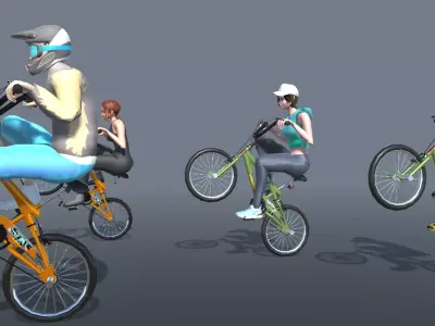BMX Bike Animations Low-poly 3D model