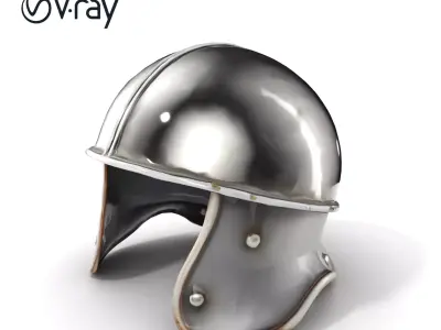 Cervelliere Helmet Medieval Armor Model Pack Low-poly 3D model