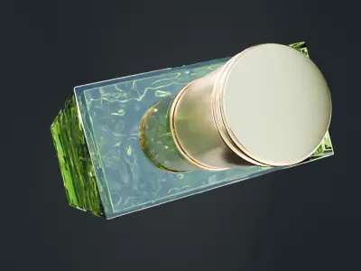 Luxury bottle light green 3D model for advertising 3D model