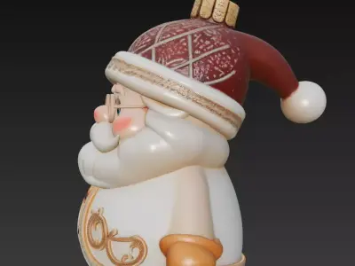 Golden Ornament Santa - Luxury Christmas Sculpture 3D Model 3D print model