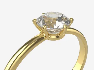 Gold Diamond Ring Jewelry 07 3D model