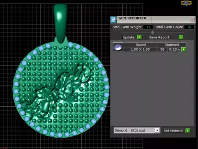 gold round pendant  3D printable model  3D print model