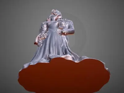 wedding couple statue decoration 3D print model