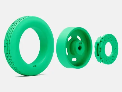 15x4 Halibrand Sprint Wheel Goodyear Eagle 26 Tire 3D print model