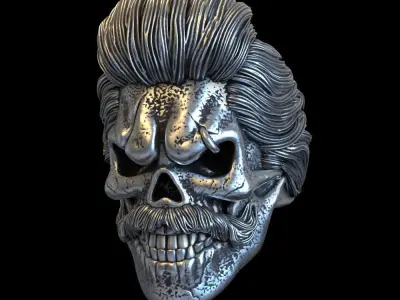 Skull ring bearded vol2 jewelry 3D print model