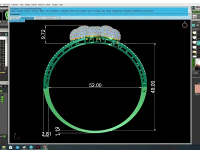 Elegant Multi Cluster Pave Flower Ring for Women  3514 3D print model