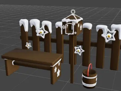 Magical Gingerbread Houses 3D model