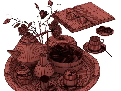 Decorative set2 Low-poly 3D model