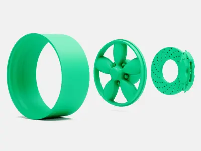 15x7 Daisy Wheel and Brake 3D print model