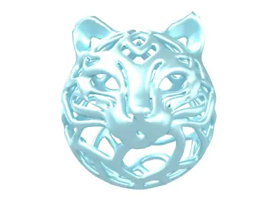 Abstract Cat Head Shape Decoration v1 007 Low-poly 3D model
