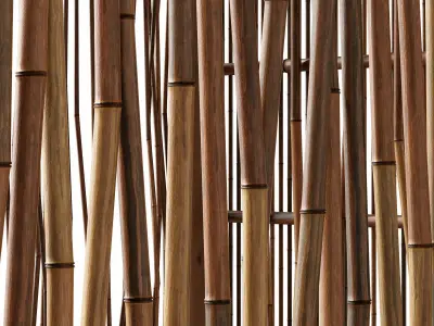 Bamboo branch decor n24 3D model