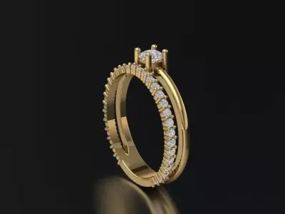 Women Ring 3DM STL Diamond Render Printable 3D print model
