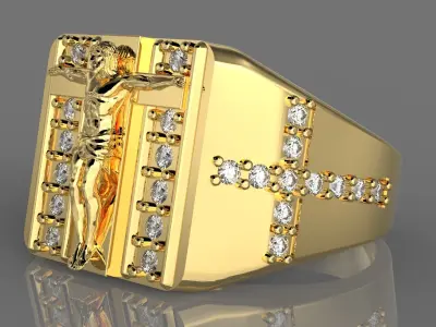 Jesus Ring  3D print model