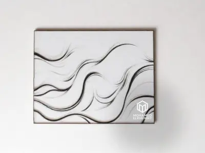 modern panel wall decor set wall relief mural CNC 89 3D model