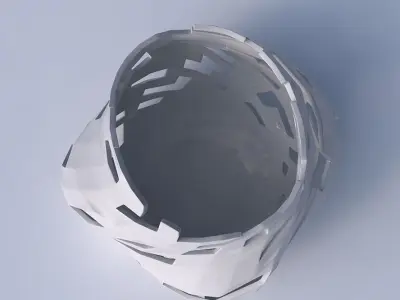 Bowl twisted elipse with cuts 3D print model