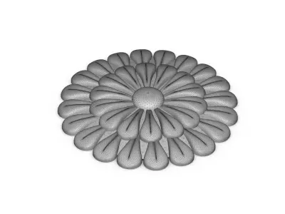 Round carved rosette 01 3D model 3D model