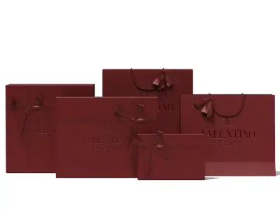 Valentino Luxury Packaging Boxes and Paper Bags Low-poly 3D model