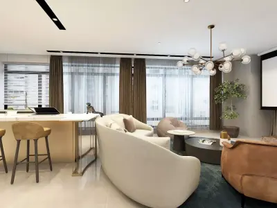 Studio Apartment Design 3D model