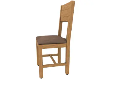 Single Wooden Chair 3D Model VR Low-poly 3D model
