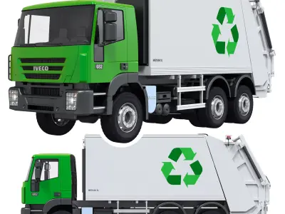 Garbage truck IVECO 682 3D model