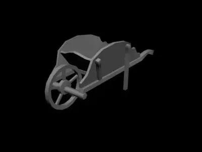 chariot 3d model wheelbarrow Free low-poly 3D model