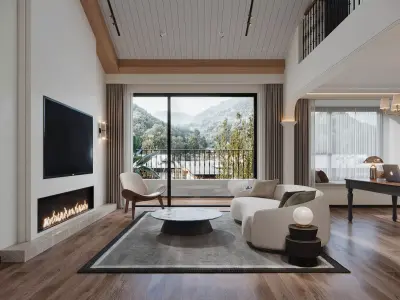  living room dining room interior scenes 07 3D model