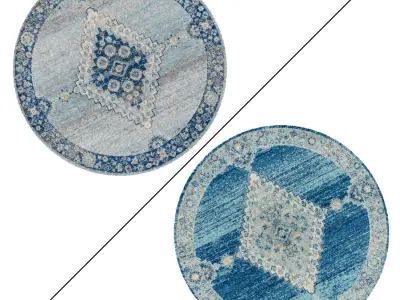 Round Rug Set 197 3D model